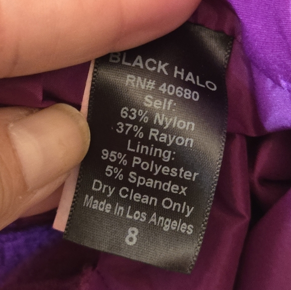Black Halo Purple Dress Mini Dress Size 8 - Picture 8 of 12